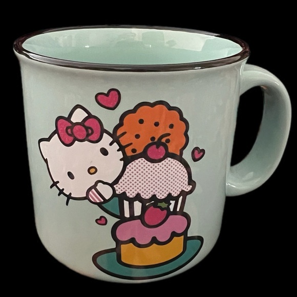Hello Kitty Cupcake Mug 21oz Large Ceramic Coffee Cup Pastel Kawaii Cute - Picture 1 of 5